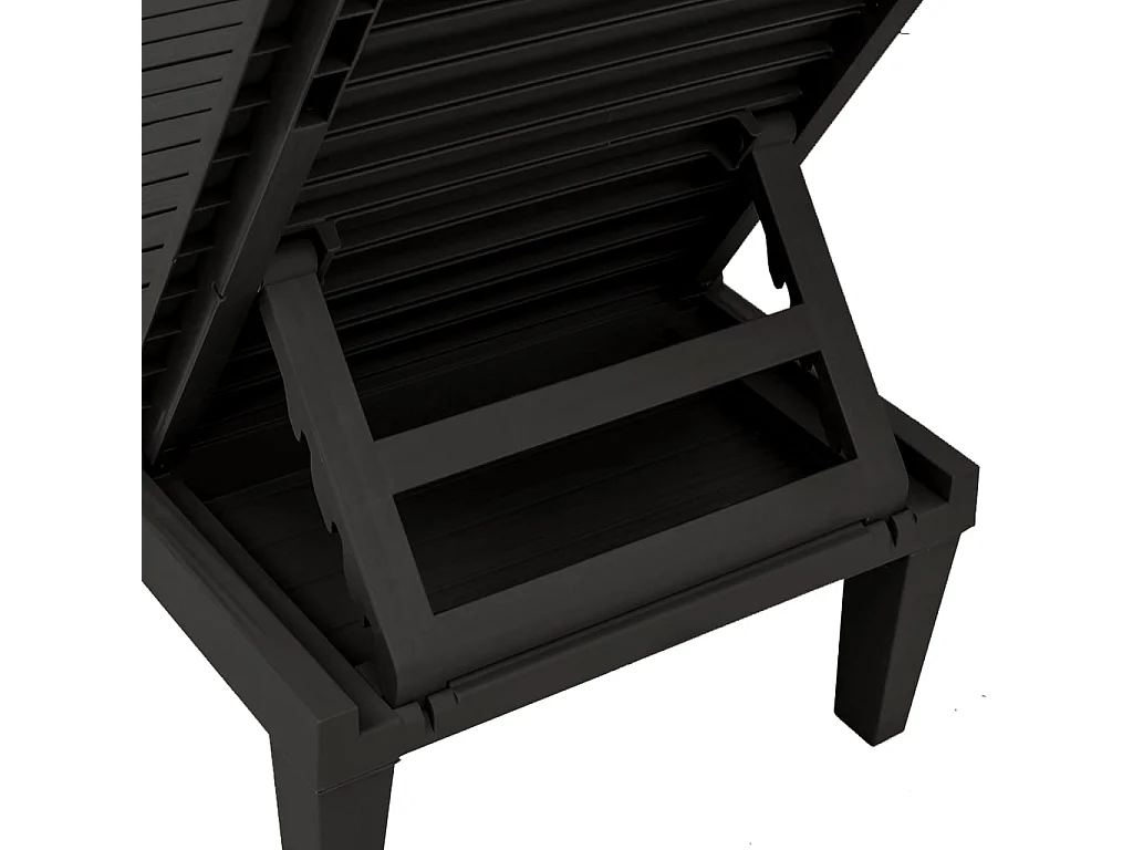 Chaises longues lot de 2 noir 155x58x83 cm polypropylène