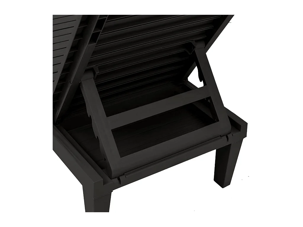 Chaises longues lot de 2 noir 155x58x83 cm polypropylène