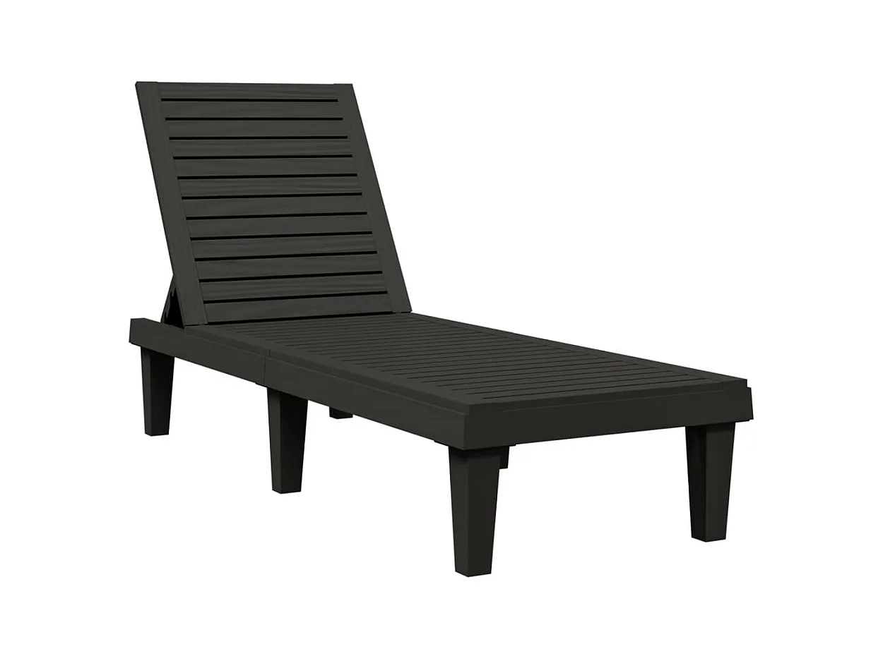 Chaises longues lot de 2 noir 155x58x83 cm polypropylène