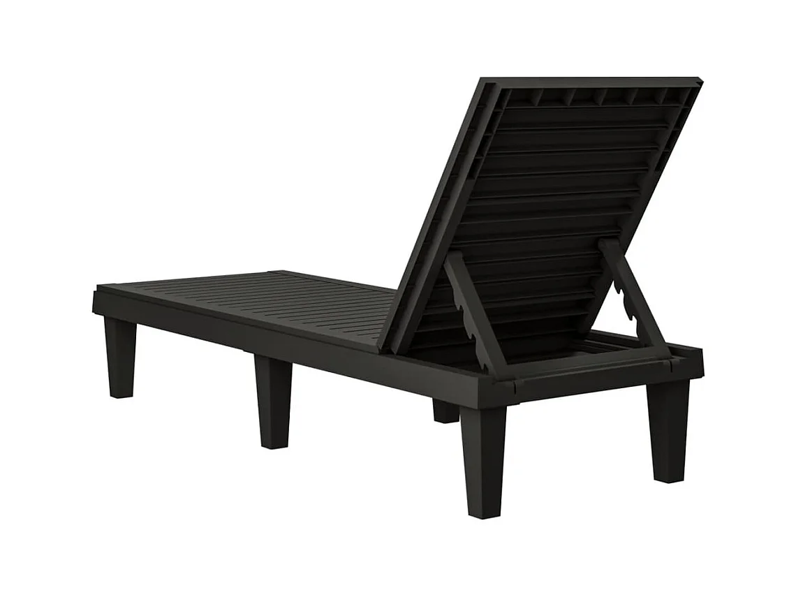 Chaises longues lot de 2 noir 155x58x83 cm polypropylène