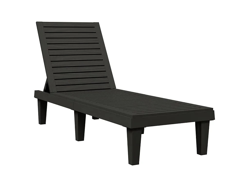 Chaises longues lot de 2 noir 155x58x83 cm polypropylène