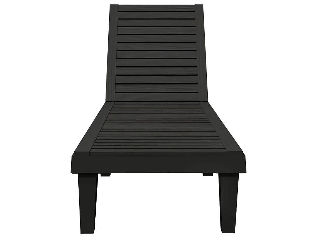 Chaises longues lot de 2 noir 155x58x83 cm polypropylène