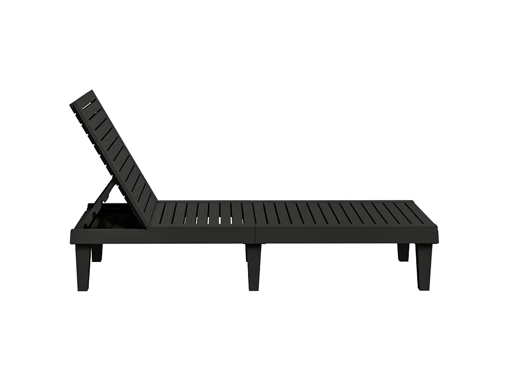 Chaises longues lot de 2 noir 155x58x83 cm polypropylène