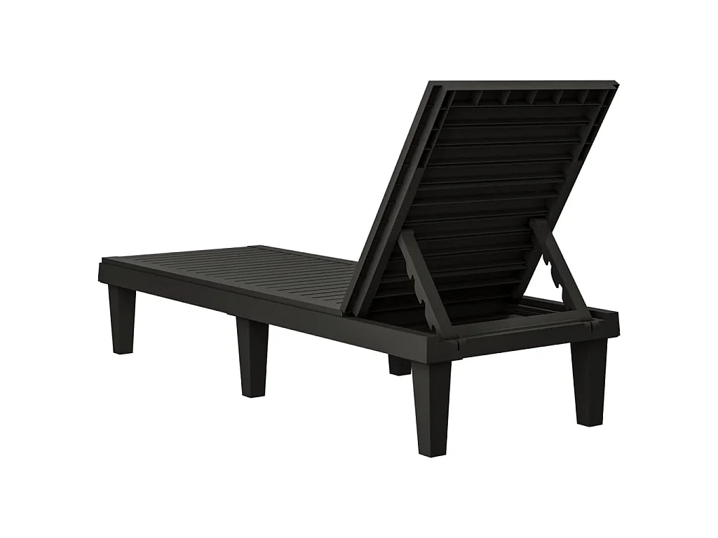 Chaises longues lot de 2 noir 155x58x83 cm polypropylène
