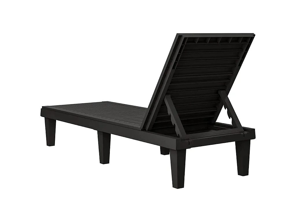 Chaises longues lot de 2 noir 155x58x83 cm polypropylène