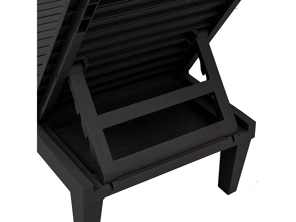 Chaises longues lot de 2 noir 155x58x83 cm polypropylène
