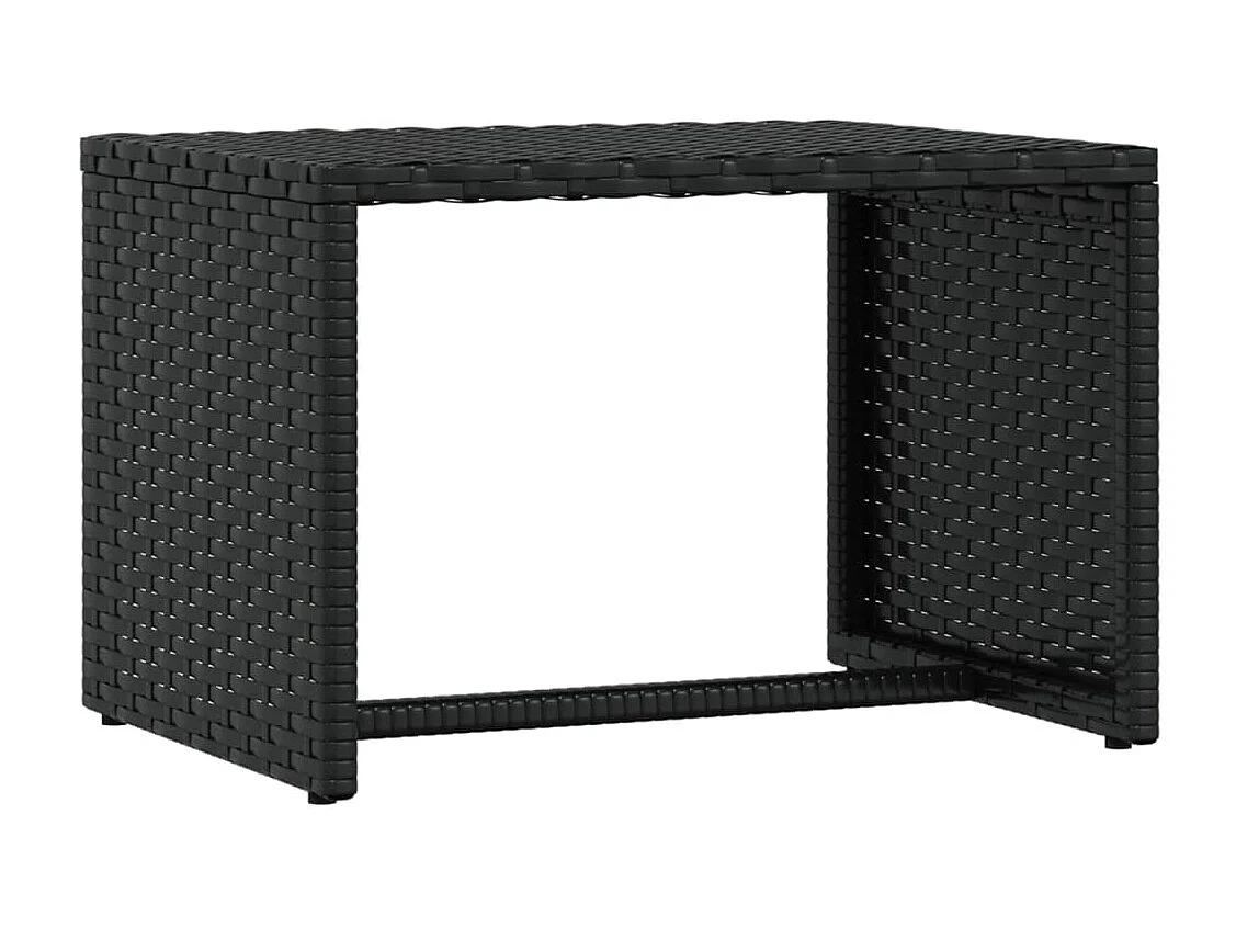Sonnenliegen 2 Stk. mit Tisch Schwarz Poly Rattan