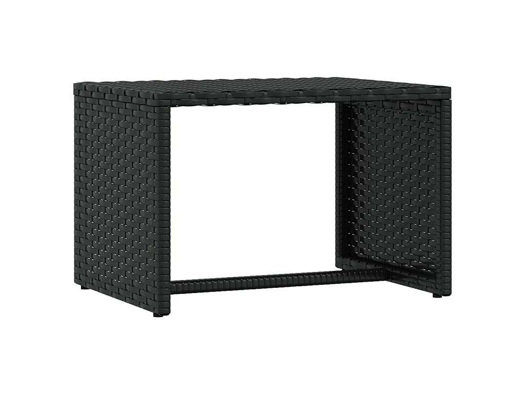 Ligbedden 2 st met tafel poly rattan zwart