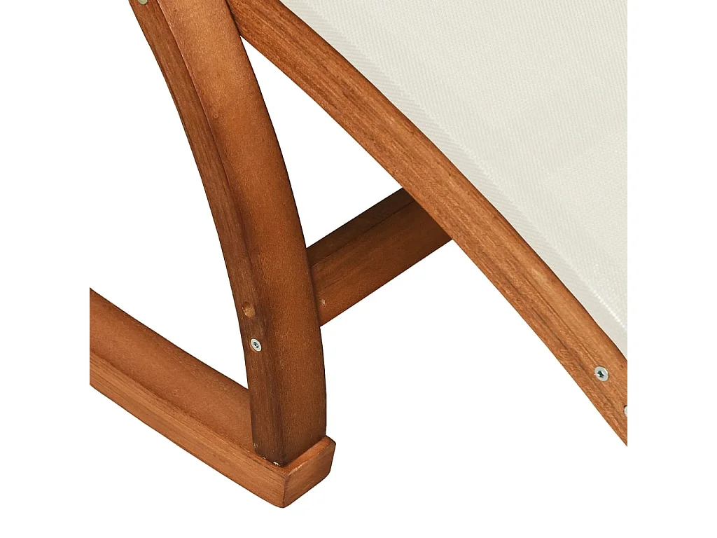 Cadeira de baloiço textilene e madeira de álamo maciça branco