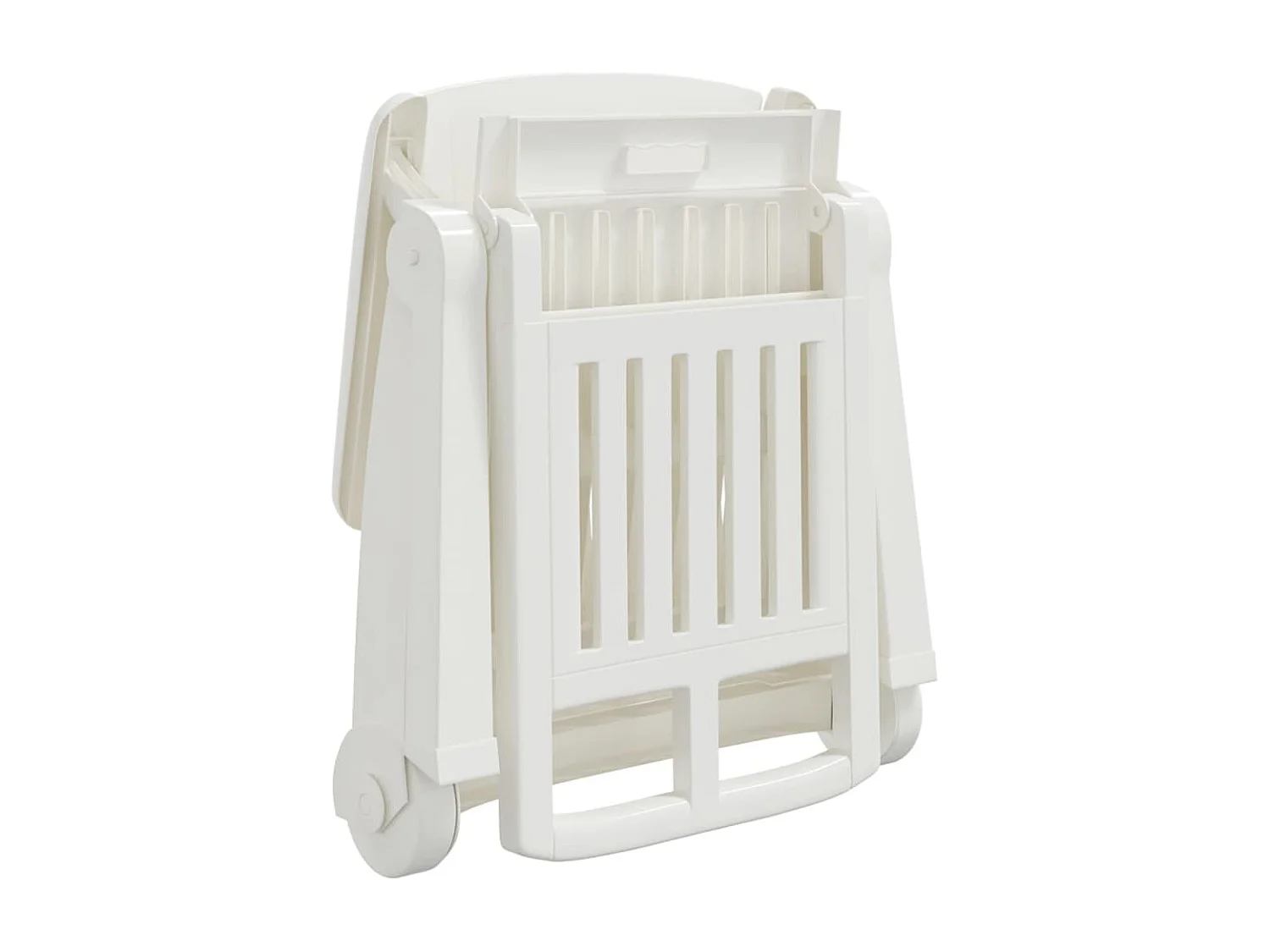 Chaise longue pliable avec roues blanc PP