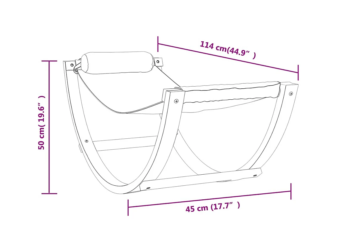 Hamaca mecedora para niños tela azul a rayas