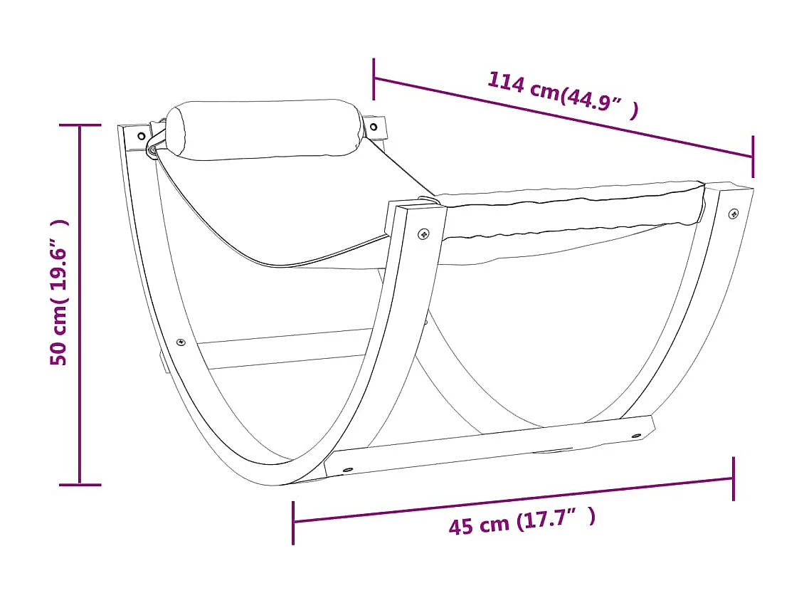 Hangmatschommel voor kinderen stof blauw gestreept
