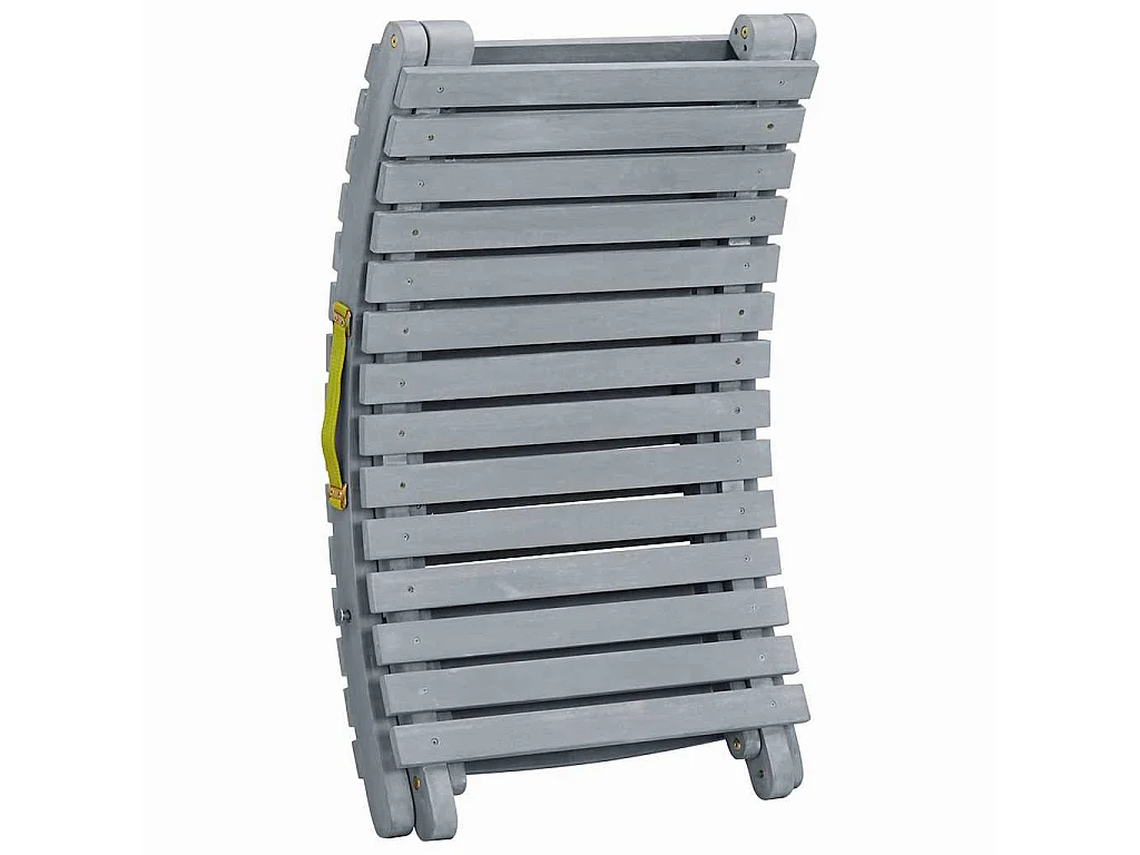 Chaise longue avec coussin Gris Bois d'acacia solide