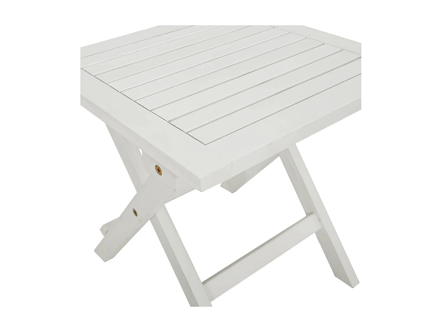 Sonnenliege mit Tisch Weiß Massivholz Akazie