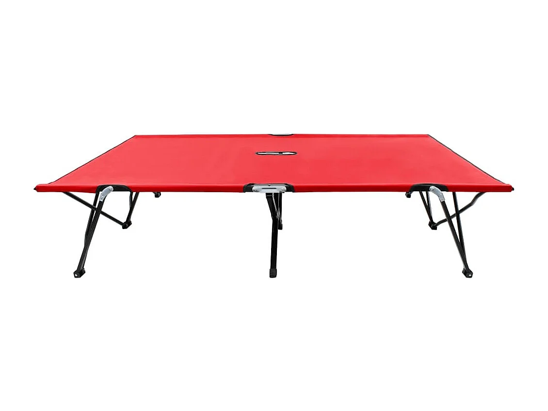 Espreguiçadeira/cama dobrável para 2 pessoas aço vermelho