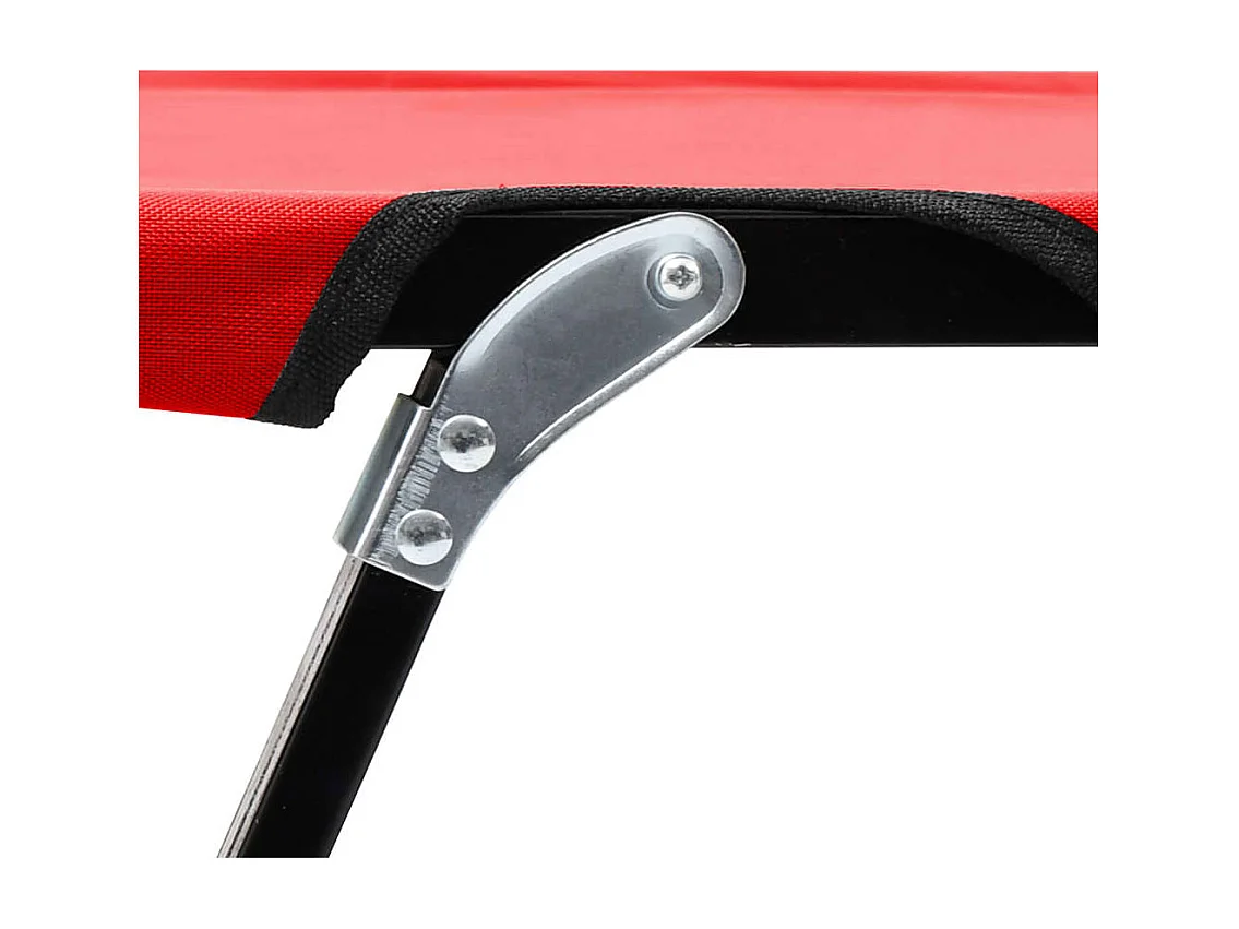 Espreguiçadeira/cama dobrável para 2 pessoas aço vermelho