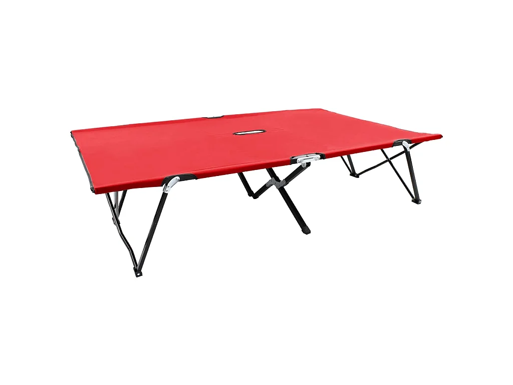 Chaise longue pliable 2 places rouge Acier