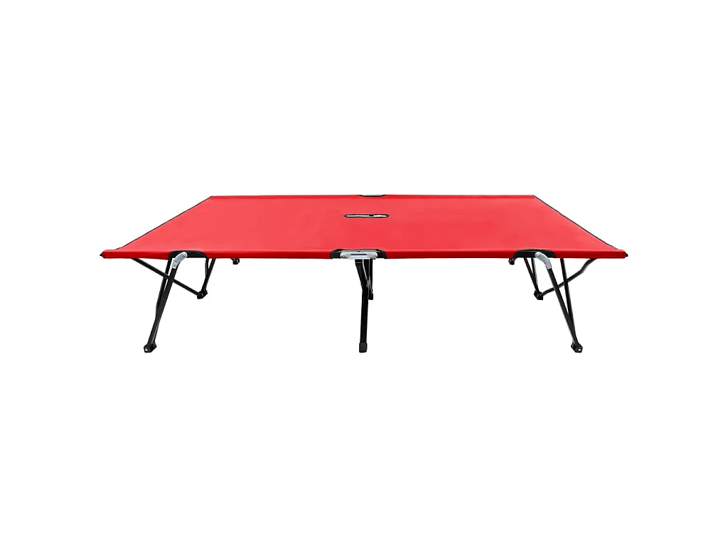 Chaise longue pliable 2 places rouge Acier