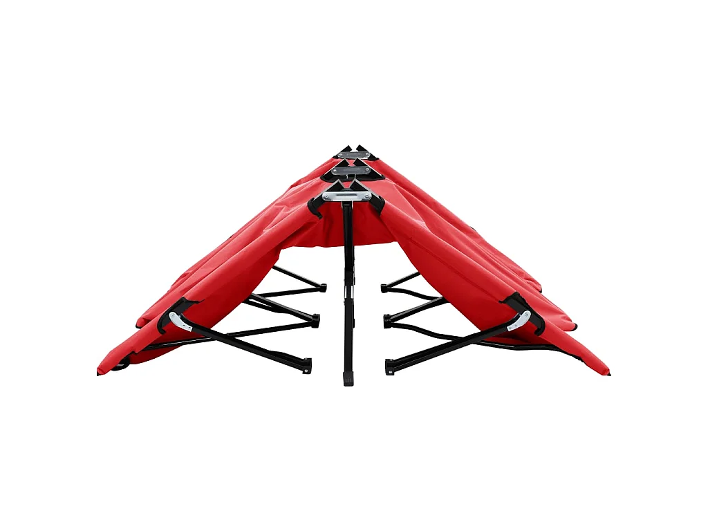 Chaise longue pliable 2 places rouge Acier