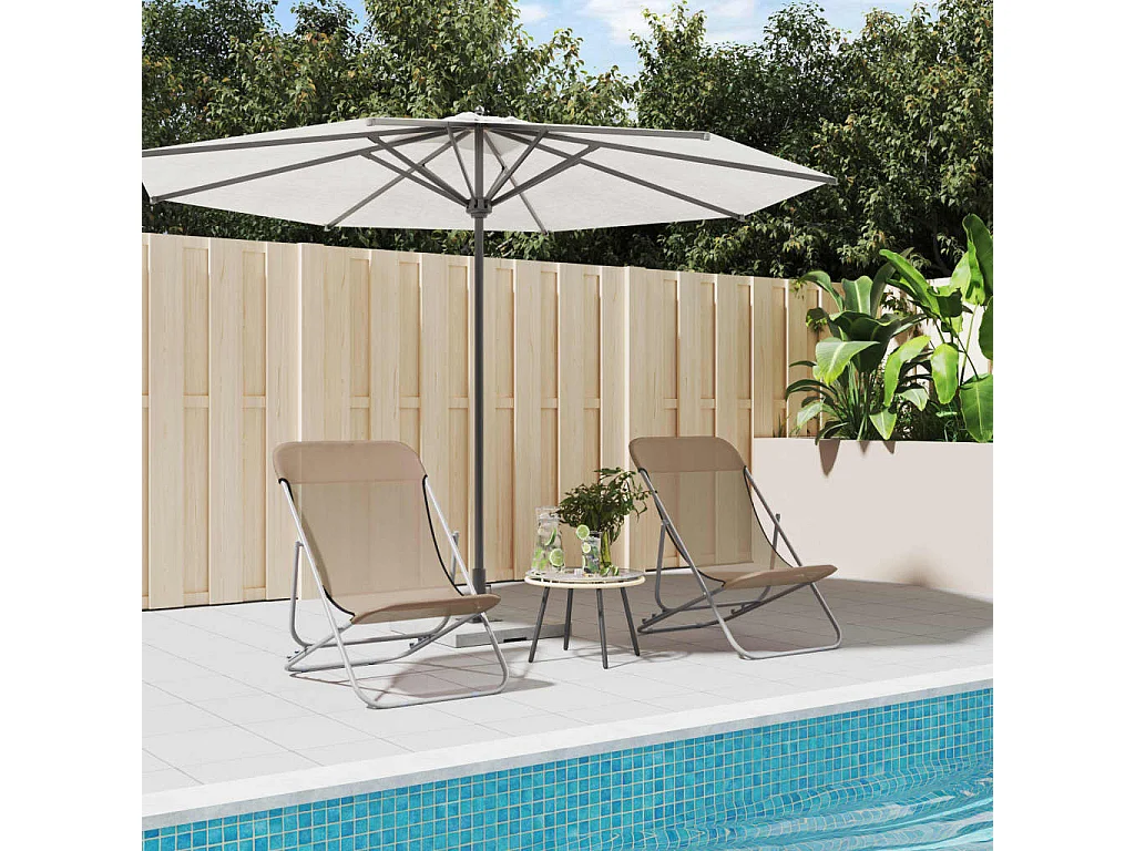 Chaises plage pliantes lot de 2 textilène acier enduit poudre
