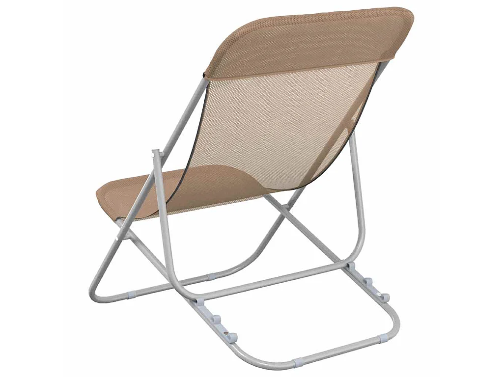 Chaises plage pliantes lot de 2 textilène acier enduit poudre