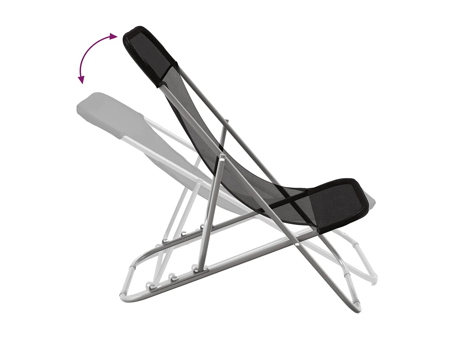 Chaises plage pliantes lot de 2 textilène acier enduit poudre