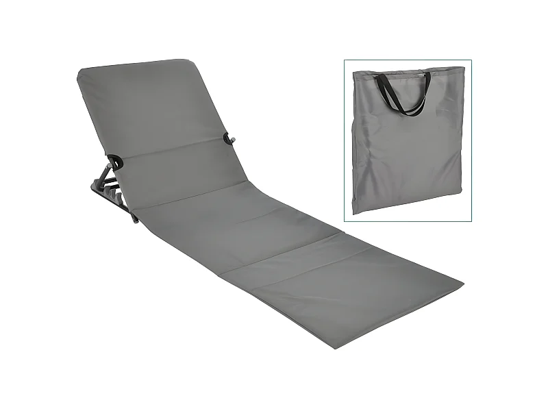 Esterilla silla plegable de playa PVC gris