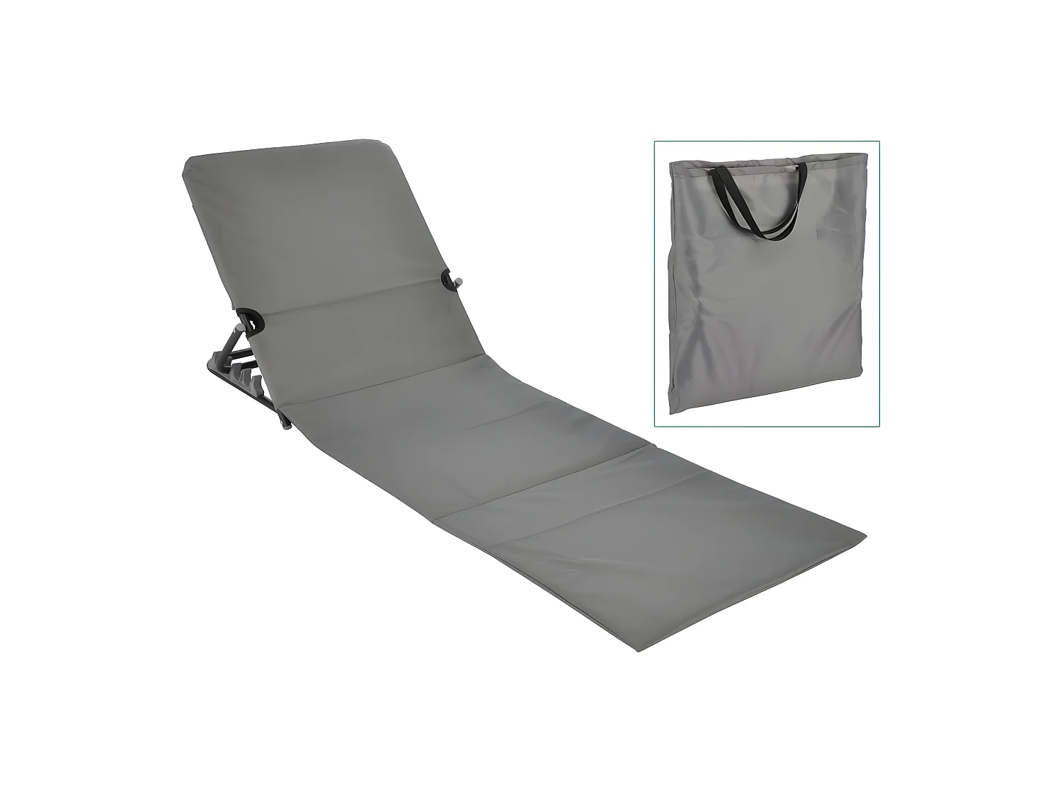 Chaise tapis de plage pliable PVC Gris