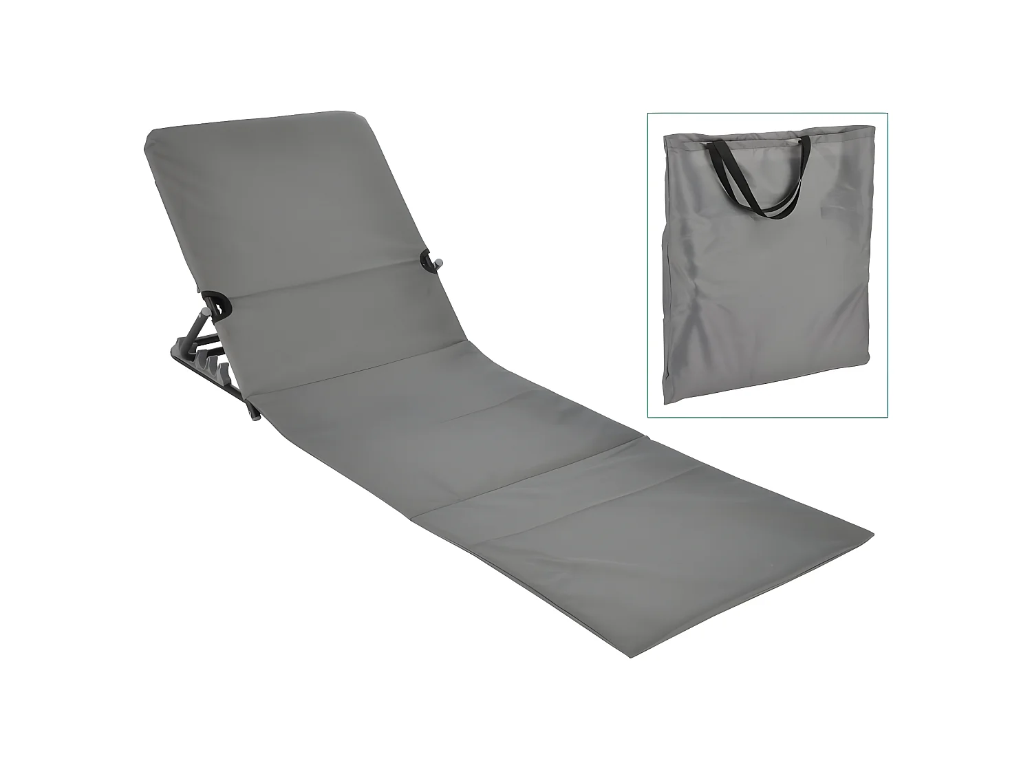 Chaise tapis de plage pliable PVC Gris