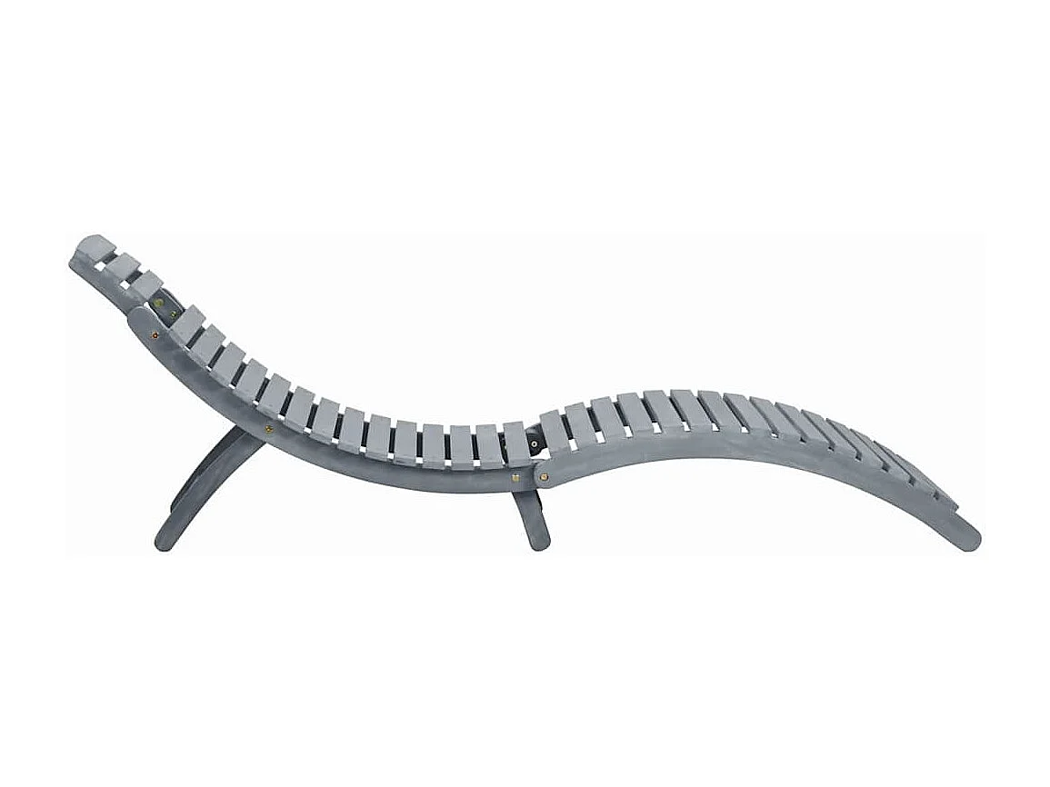 Chaise longue avec coussin Gris Bois d'acacia solide