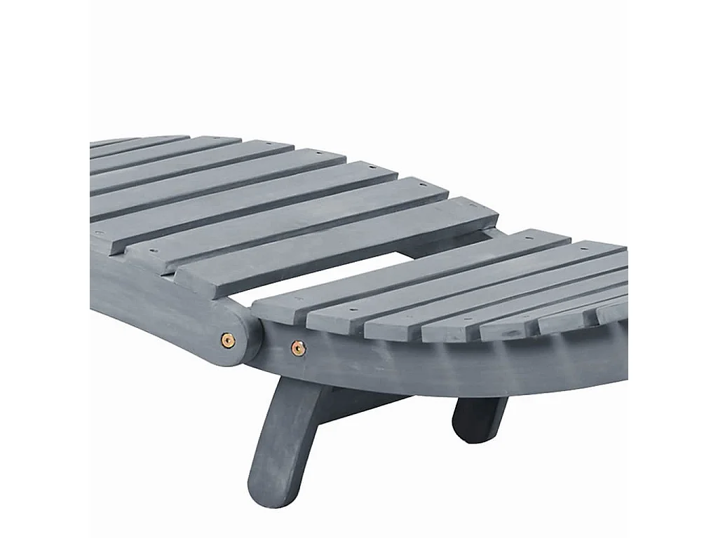 Chaise longue avec coussin Gris Bois d'acacia solide