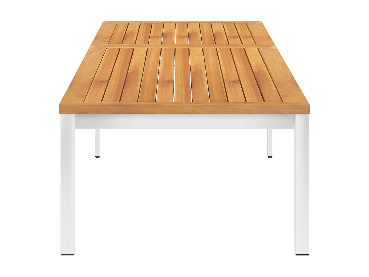 Chaise longue avec coussin Bois d'acacia et acier inoxydable