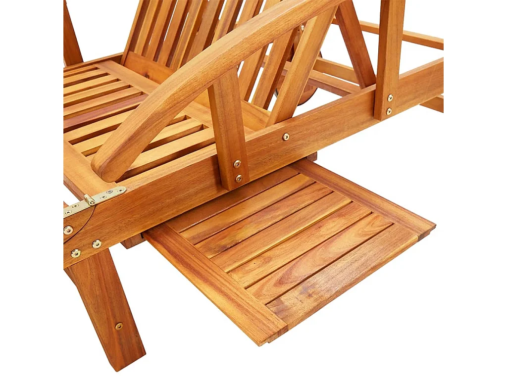 Sonnenliegen 2 Stk. mit Auflagen Massivholz Akazie