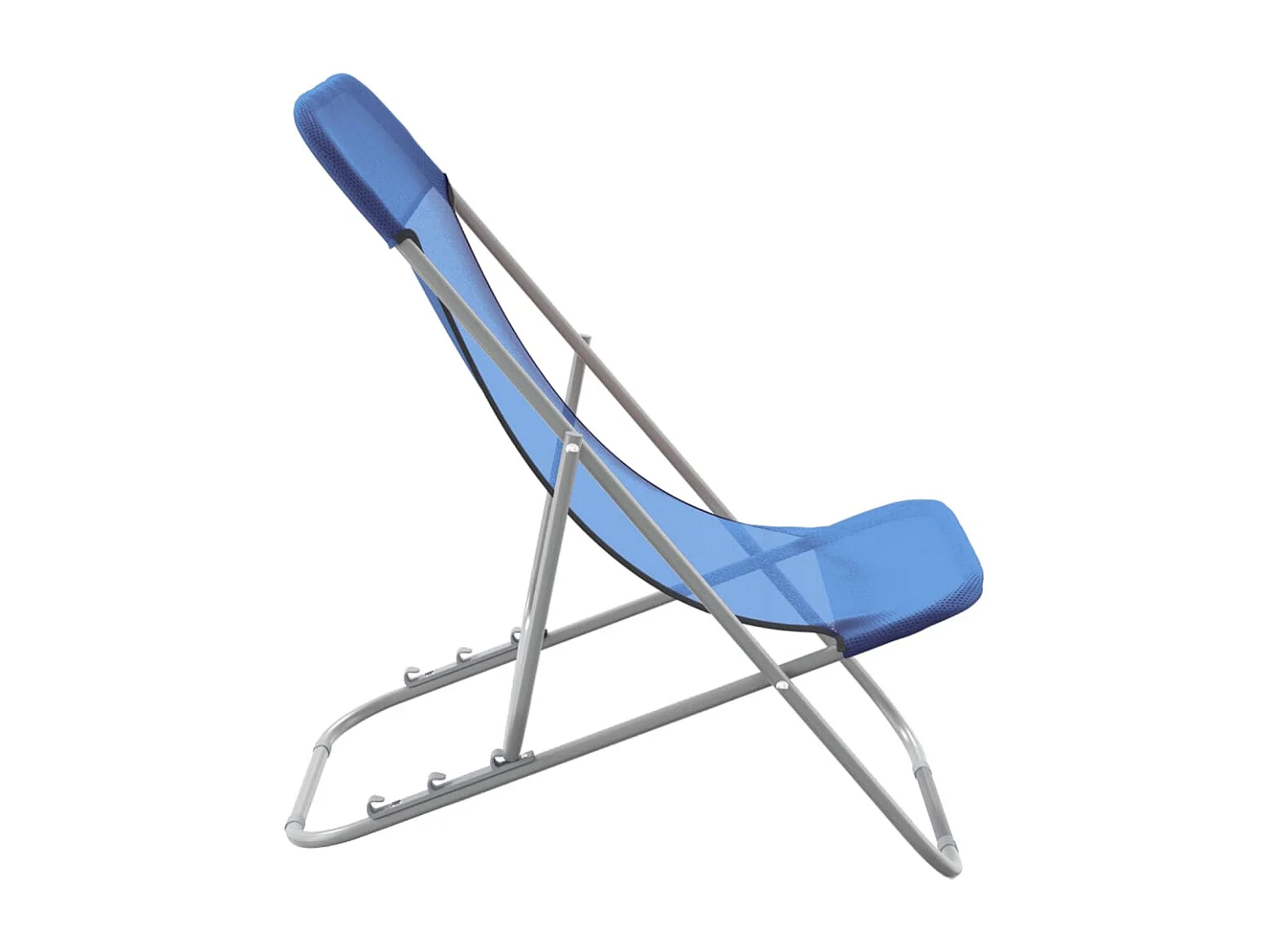 Strandstühle 2 Stk. Blau Textilene & Pulverbeschichteter Stahl