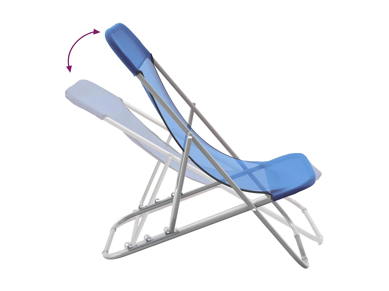 Strandstühle 2 Stk. Blau Textilene & Pulverbeschichteter Stahl