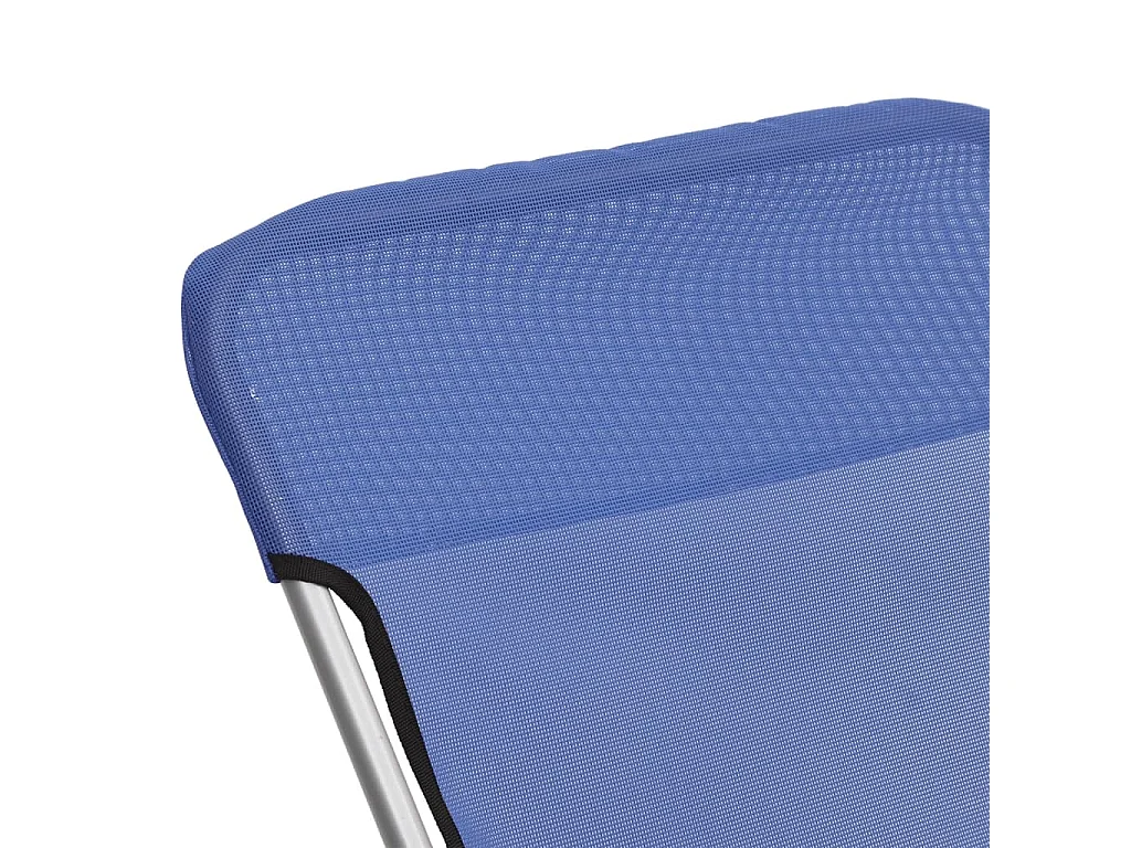 Strandstühle 2 Stk. Blau Textilene & Pulverbeschichteter Stahl