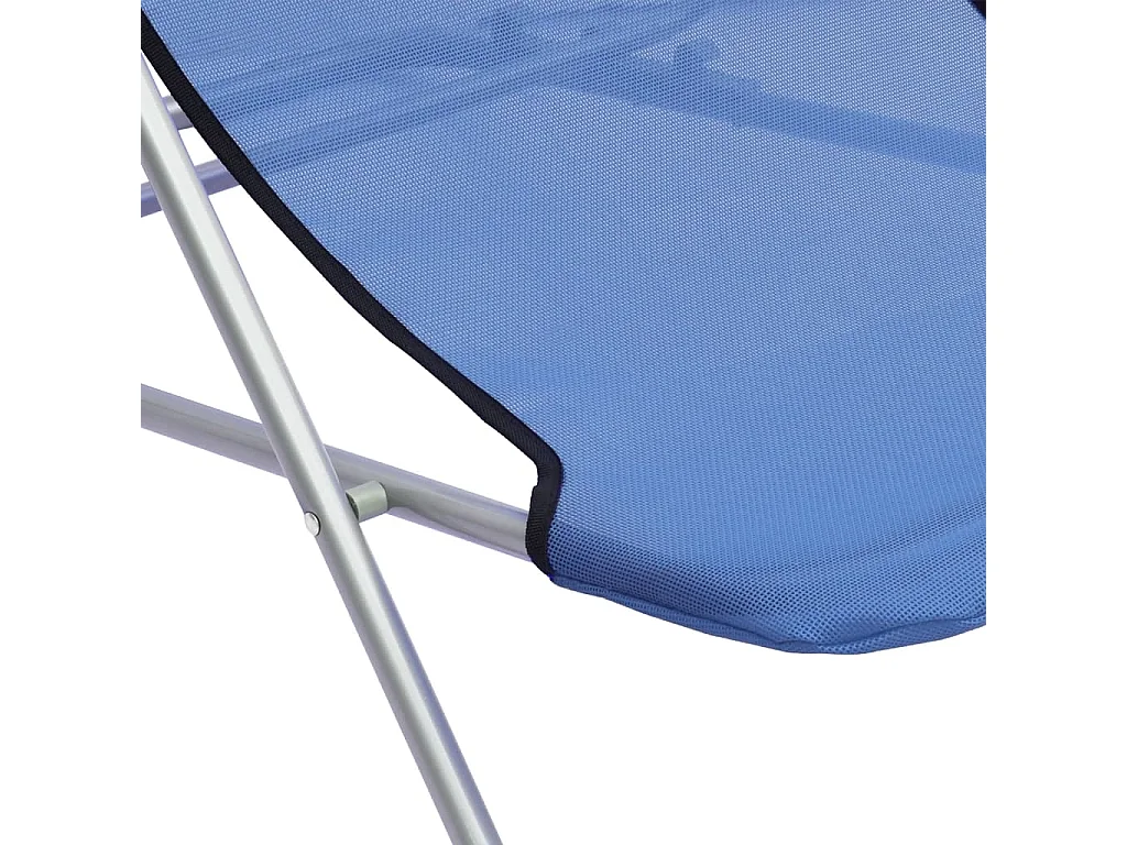 Strandstühle 2 Stk. Blau Textilene & Pulverbeschichteter Stahl