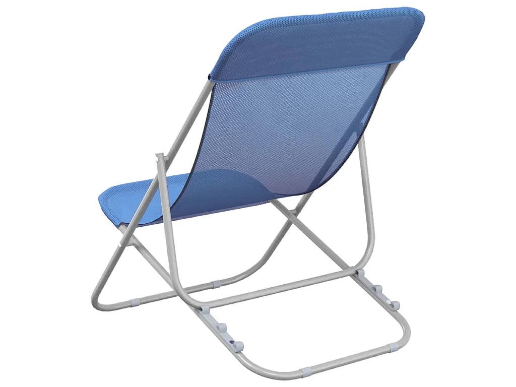 Chaises plage pliantes lot de 2 textilène acier enduit poudre