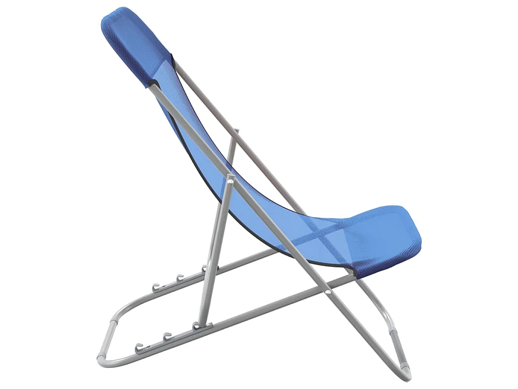 Chaises plage pliantes lot de 2 textilène acier enduit poudre