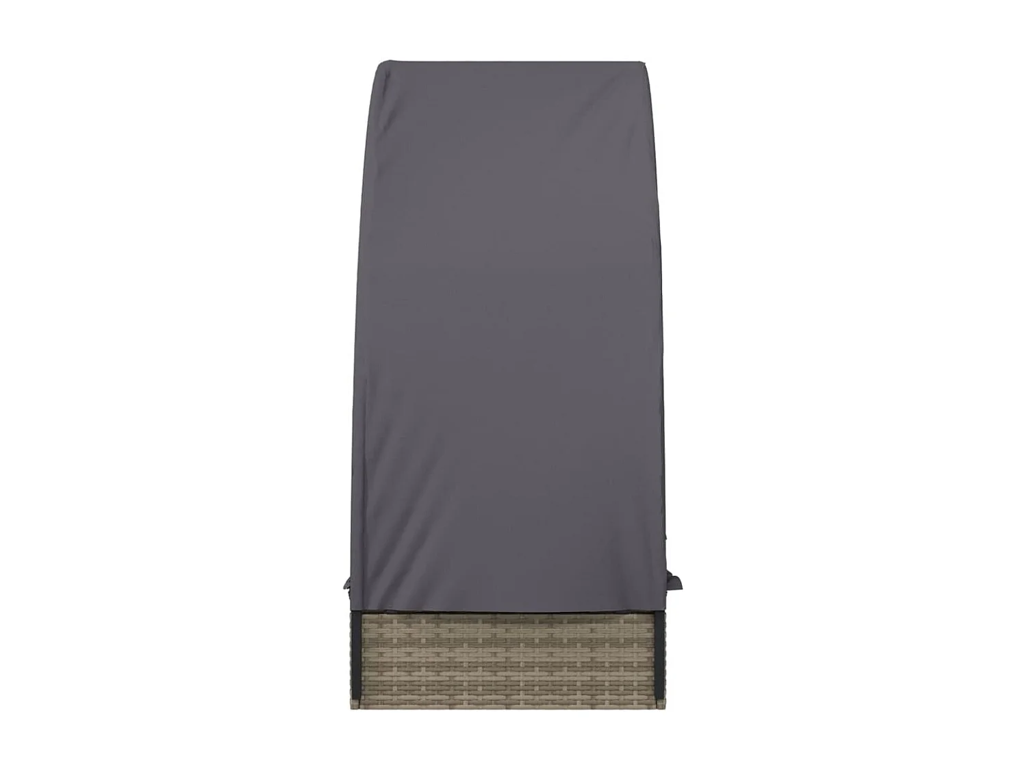 Lettino con Tetto Rotondo Grigio 211x57x140 cm Polyrattan