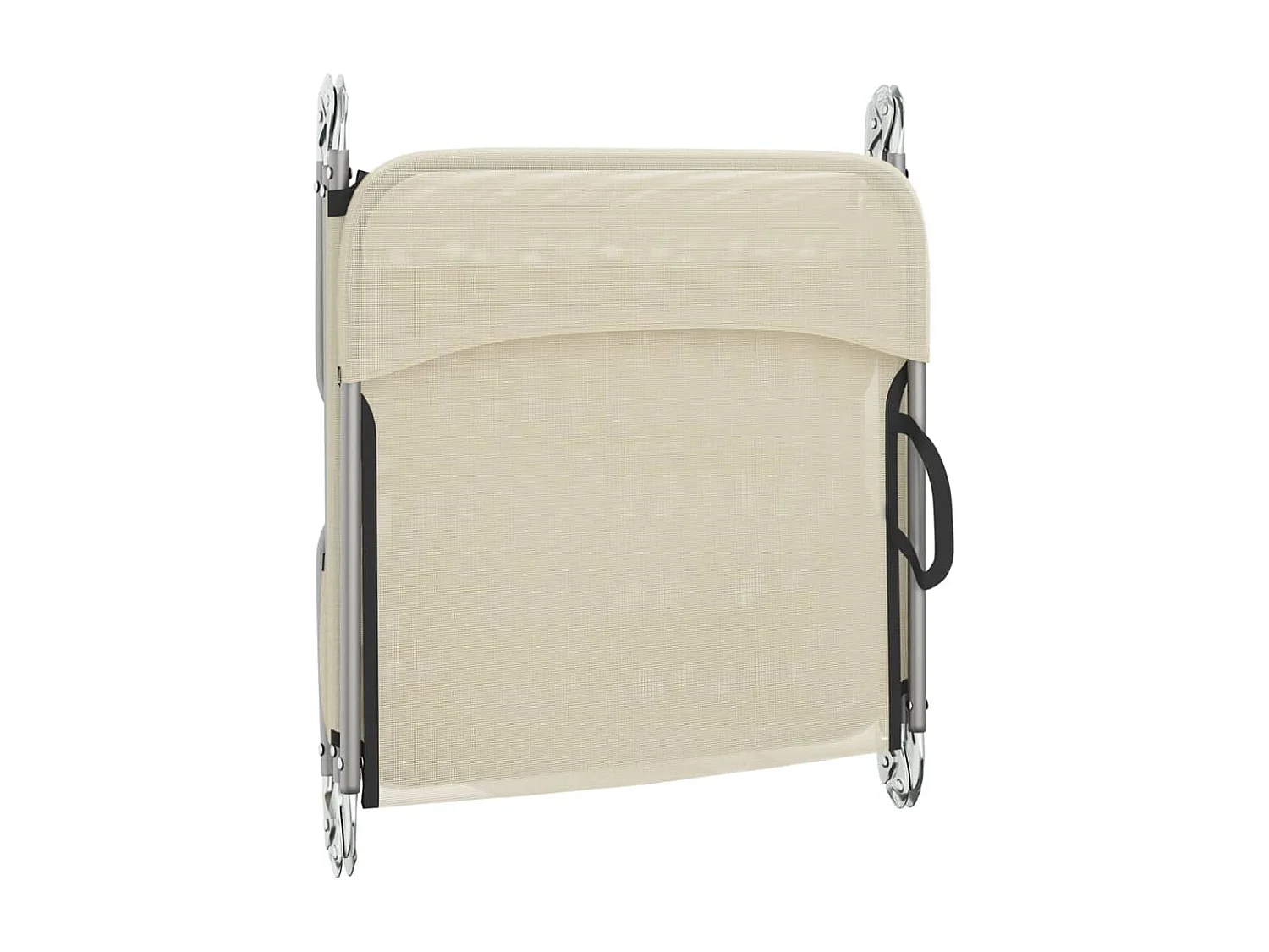 Chaises longues pliables lot de 2 crème textilène et acier