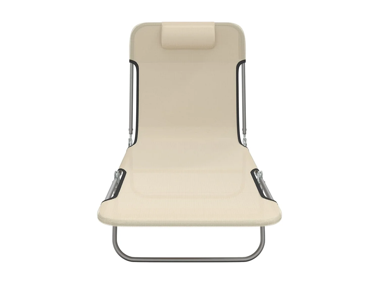 Chaises longues pliables lot de 2 crème textilène et acier