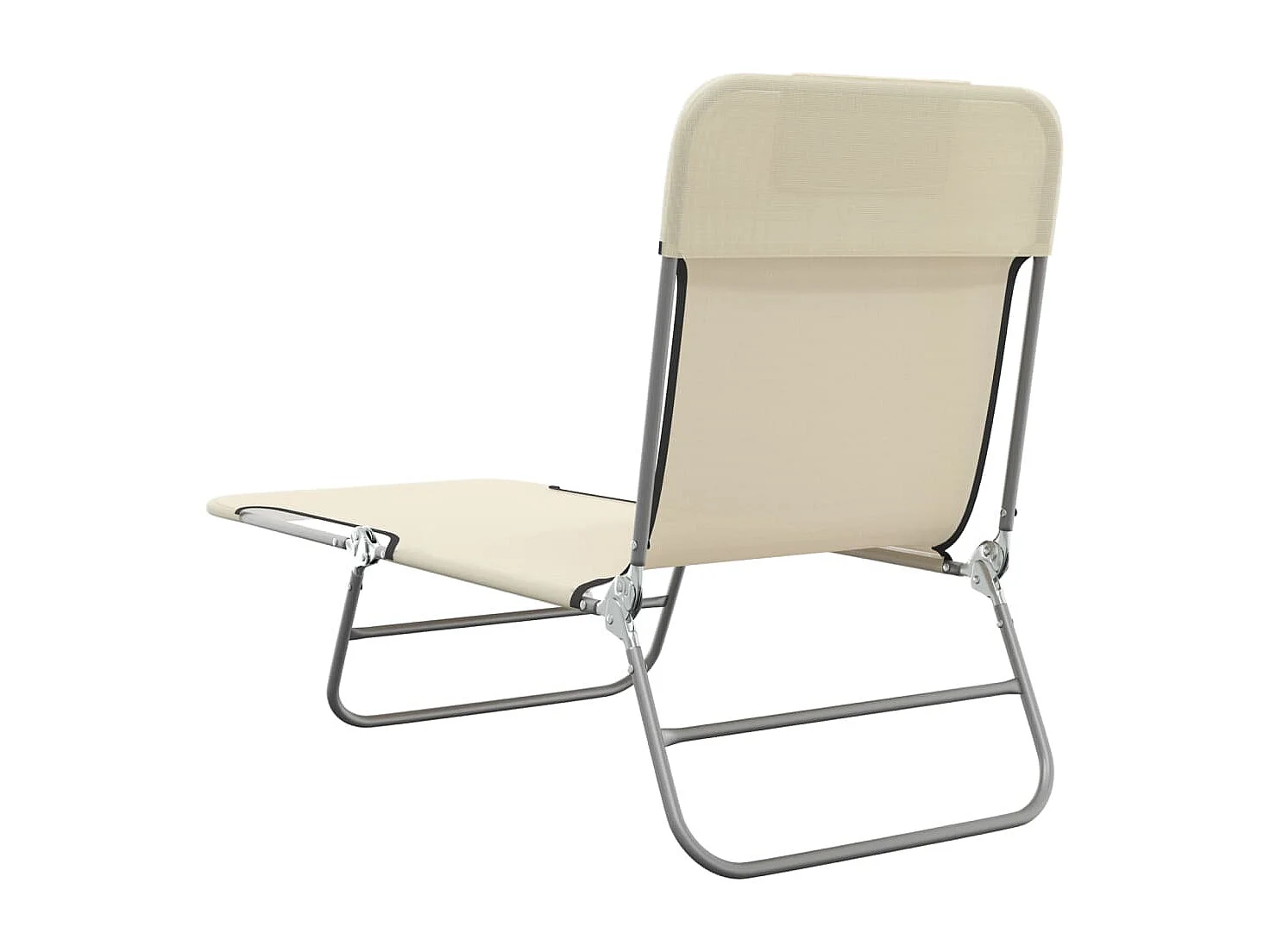 Chaises longues pliables lot de 2 crème textilène et acier