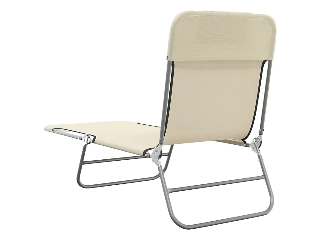 Chaises longues pliables lot de 2 crème textilène et acier