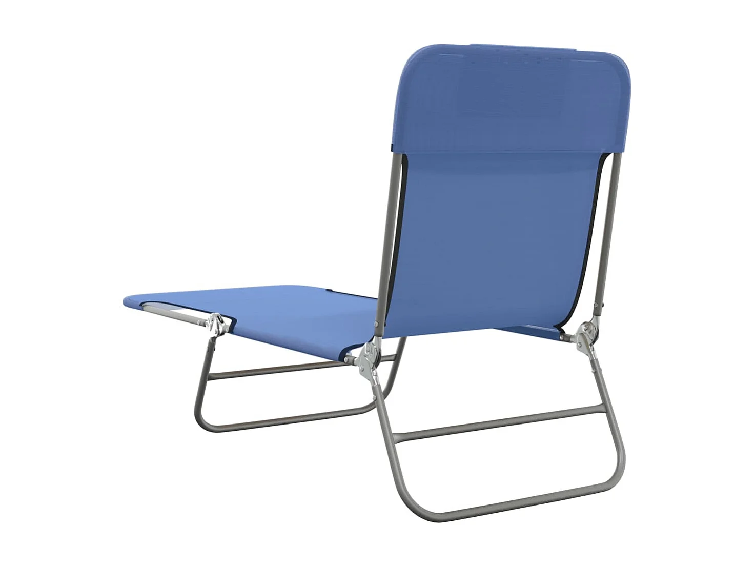 Chaises longues pliables lot de 2 bleu textilène et acier