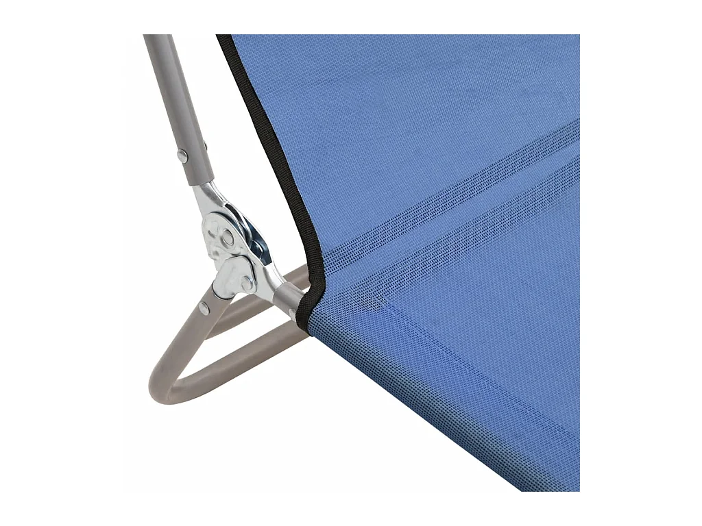 Chaises longues pliables lot de 2 bleu textilène et acier