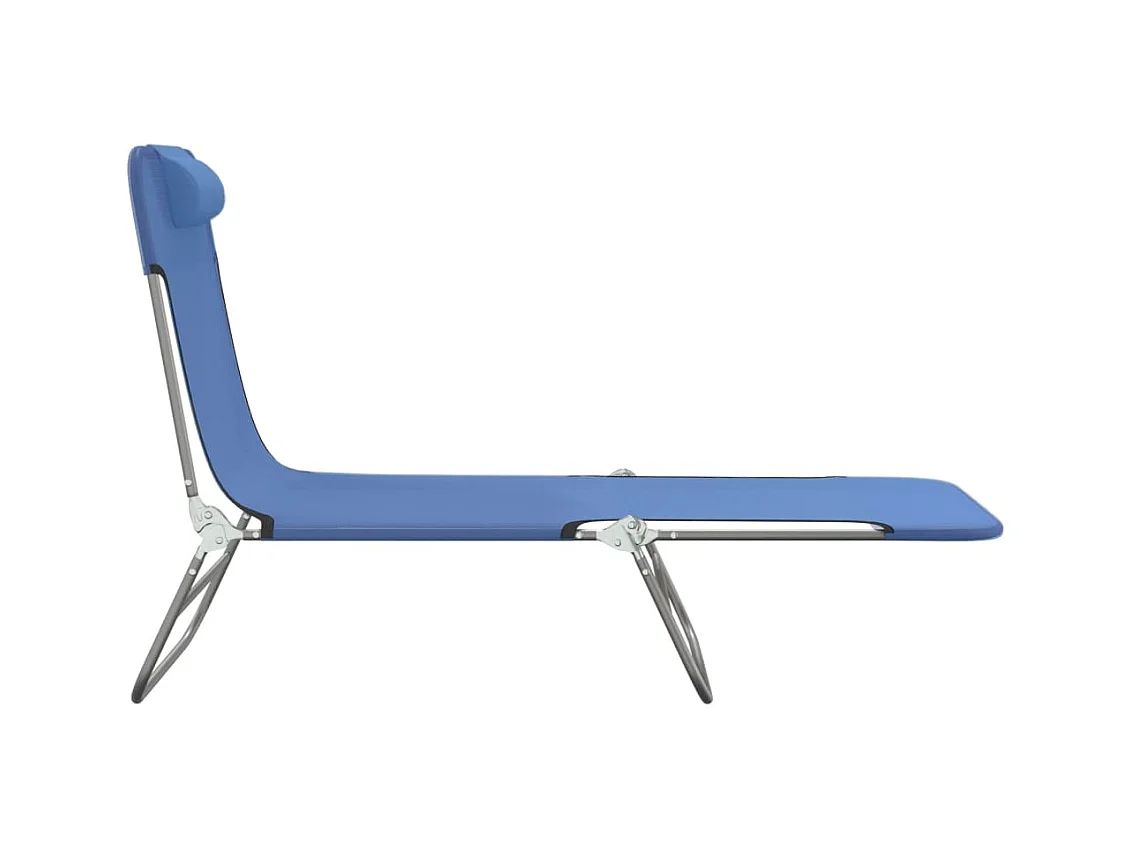 Chaises longues pliables lot de 2 bleu textilène et acier