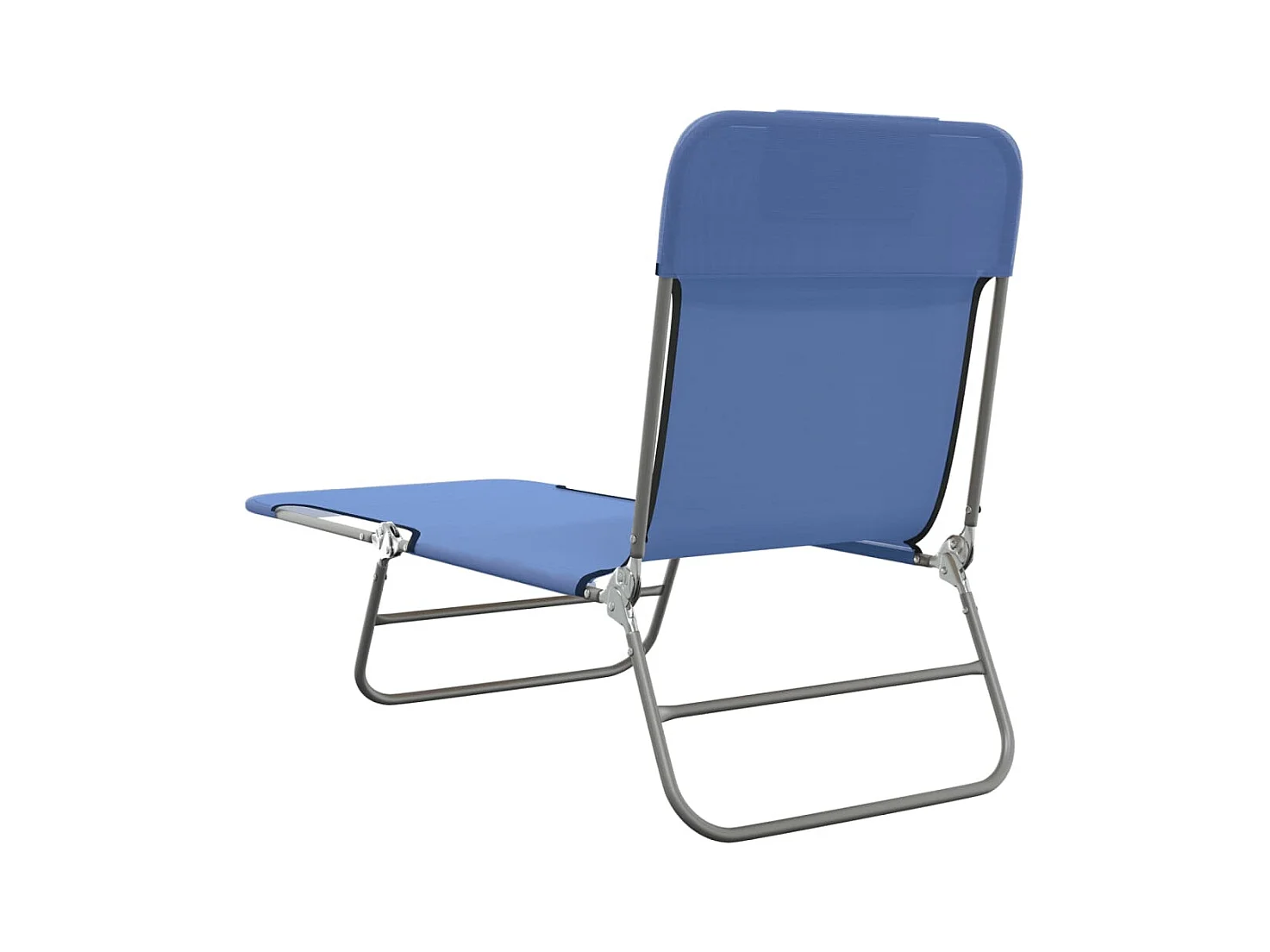 Chaises longues pliables lot de 2 bleu textilène et acier