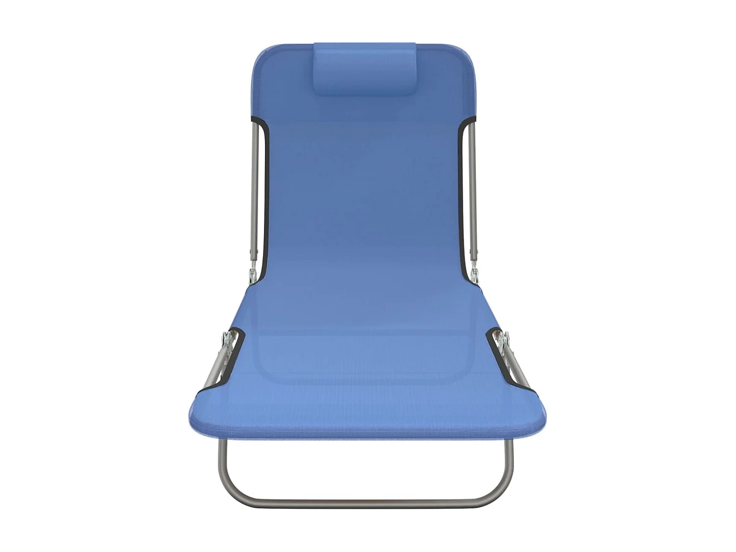 Chaises longues pliables lot de 2 bleu textilène et acier
