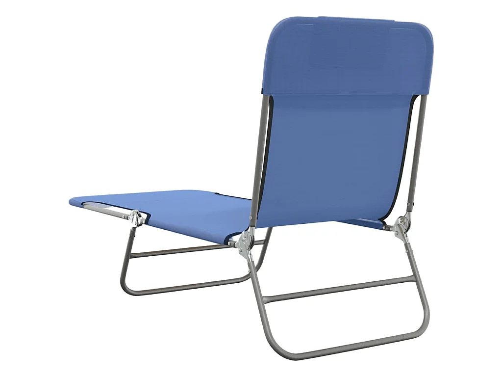 Chaises longues pliables lot de 2 bleu textilène et acier